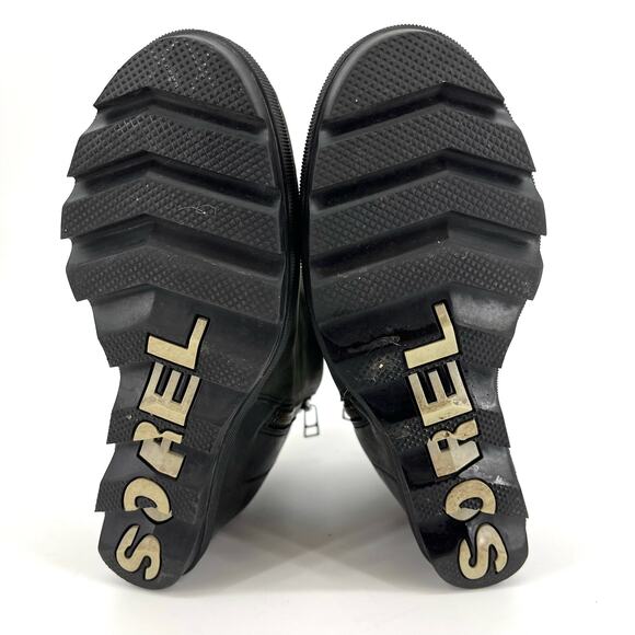 Sorel Women’s 7.5 / 38.5 Black Leather Zip JOAN OF ARCTIC WEDGE II ZIP WP NL3364 - Picture 8 of 9